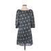 Lyss Loo Casual Dress: Teal Jacquard Dresses - Women's Size Medium