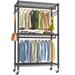 Rebrilliant Louramore 45" W Garment Rack Metal in Black | 80.3 H x 45 W x 17.7 D in | Wayfair 419259D6C9C3406E93245C2075A8EE7E