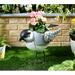 Trinx Oversized Standing Chickadee Metal Indoor/Outdoor Pot Planter Metal in Gray/Black | 13.6 H x 8.68 W x 16.15 D in | Wayfair