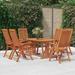 Wildon Home® 7 Piece Patio Dining Set Solid Wood Eucalyptus Wood in Brown/White | 63 W x 33.5 D in | Wayfair 8C3420DC80954952AA38C1ABD3152AF5