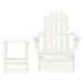 Highland Dunes Harvel Solid Wood Adirondack Chair w/ Table Wood in White | 35.2 H x 27.4 W x 34.1 D in | Wayfair 3A832ABE631F4FA6ADE87841CA3A88C0