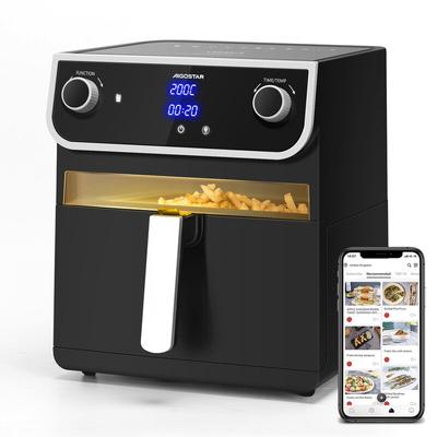 Aigostar - lfreie Fritteuse 8 l, Heißluftfritteuse mit Klarsichtfenster, 1700 w, Doppelknopf &