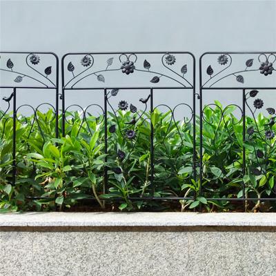 Unho - Gartenzaun Metall 5 Zaunelemente 60 x 80 cm , Beetzaun Set Steckzaun diy Beeteinfassung Image