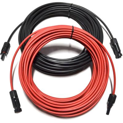 Solarkabel Verlängerungskabel Rot/Schwarz 4 - 6mm² mit montiertem Stecker MC4 2x 15m 4mm²