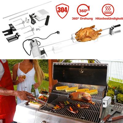 Grillspieß Set Elektrischer Drehspieß für Gasgrill Rotisserie Grill mit 2x Fleischnadeln und Image