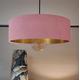 Large 45cm Light Pink Velvet Ultra Slim Lampshade with Gold Lining and XL LED Bulb Included