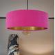 Large 45cm Pink Velvet Ultra Slim Lampshade with Gold Lining and XL LED Bulb Included