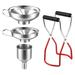 1 Set of 4 Pcs Stainless Steel Funnels Anti-slip Canning Funnels with Lifter