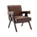 Leisure Chair with Solid Wood Armrest and Feet, Mid Century Modern Accent chair, for Living Room Bedroom Studio chair