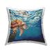 Stupell Underwater Turtle Sea Waves Printed Throw Pillow Design by Stacy Gresell