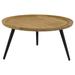 Coaster Furniture Zoe Natural and Black Round Coffee Table with Trio Legs