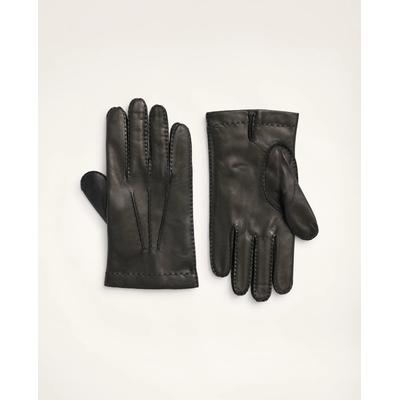 Brooks Brothers Men's Lambskin Gloves with Cashmere Lining | Black | Size XL