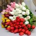 opvise Pretty Latex Real Touch Artificial Silk Tulip Flower Wedding Bouquet Home DÃ©cor Rose-Red