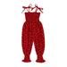 Toddler Baby Girls Sleeveless Heart Printed Romper Spaghetti Straps Jumpsuit Clothes Child Clothing Streetwear Kids Dailywear Outwear