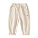 B91xZ Boys Pants Toddler Children Boys Pull On Soild Sports Jogger Workout Cargo Casual Joggers Pockets Trousers Pants Boys Dress Pants White Sizes 6-7 Years