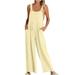 JURANNMO Plus Size Button Jumpsuits for Women Plus Size Rompers for Women Wide Leg Jumpsuit Loose Solid Color Overalls for Women