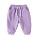 B91xZ Boys Pants Toddler Children Kids Baby Boys Girls Solid Pants Trousers Outfits Clothes Boys Dress Pants Purple Sizes 3-4 Years