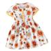 Baby Deals!Toddler Girl s Summer Dresses Summer Girl Dinosaur Leopard Print Sunflower Skirt In Small Child Color Bump Button Short-sleeved Dress Summer Dresses for Toddler