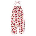 Efsteb Baby Girl Clothes Clearance Summer Fashion Cute Toddler Kids Baby Girls Clothes Casual Sleeveless Flower Print Lacing Romper Jumpsuit Red (3 Years)