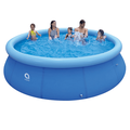 Honeydrill Above Ground Swimming Pools Inflatable Top Ring Easy-Set Round Pool Blue (12 ft x 36 in)