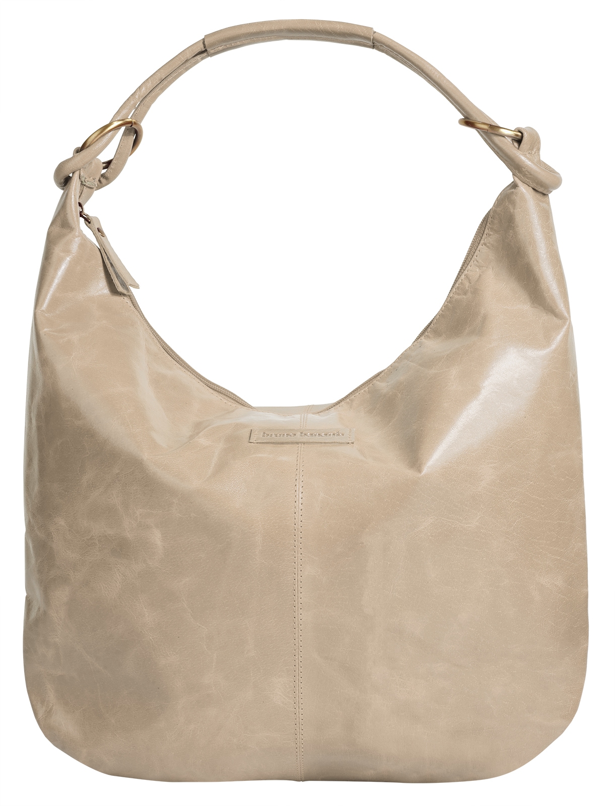 Shopper BRUNO BANANI, Damen, Gr. B/H/T: 40cm x 33cm x 4cm onesize, beige, Leder, leicht glänzend, unifarben, Taschen Shopper, echt Leder