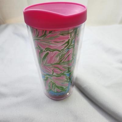Lilly Pulitzer Dining | Lilly Pulitzer Travel Coffee Mug Pink & Green | Color: Green/Pink | Size: Os