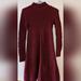 American Eagle Outfitters Dresses | American Eagle Outfitters Womens Ls Burgundy Short Sweater Dress Mock Neck | Color: Red | Size: M