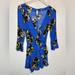 Free People Pants & Jumpsuits | Free People Long Sleeve Floral Print Boho Romper Size Xs | Color: Black/Blue | Size: Xs