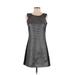 Sanctuary Casual Dress - A-Line Crew Neck Sleeveless: Silver Dresses - Women's Size X-Small