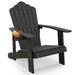 Highland Dunes Gumbert Adirondack Chair Plastic/Resin in Black | 37 H x 30 W x 33.5 D in | Wayfair 9FD8B94B6FF04341B584A28D010D3923