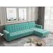 Blue Sectional - Orren Ellis 116" Wide Square-Tufted Sofa Bed & Chaise Sectional Polyester | 36 H x 116 W x 60 D in | Wayfair