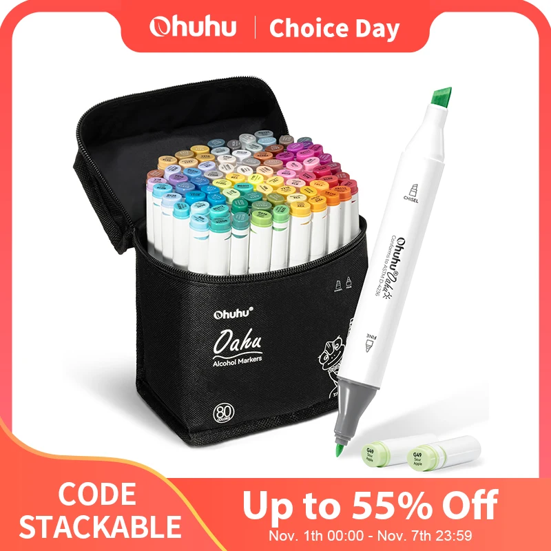 Ohuhu Oahu stylo marqueur alcool Art marqueurs couleur marqueur ensemble double pointe feutre stylo croquis dessin Graffiti Manga fournitures scolaires