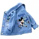 Veste en jean pour bébé garçon et fille manteau Minnie Mouse 100% coton imprimé vêtements