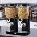 Honey-Can-Do Double Cereal Dispenser with Dual Portion Control, Black-Chrome - Black