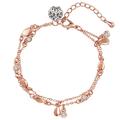 Lulu & Jane - Armband Metall-Legierung verziert mit Kristallen von Swarovski® Perle (synth.) in Roségold/Silber Armbänder & Armreife Damen