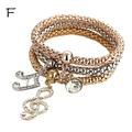 KIHOUT Multilayer Bracelets - 3PCS Gold/Silver/Rose Gold Corn Chain Bracelet For Women Heart Shaped Stretch Bracelet Clearance