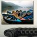 DESIGN ART Designart Beautiful Boats in Phewa Lake Boat Wall Artwork Print on Canvas 32 in. wide x 16 in. high