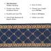 Playa Rug Custom Size Fleur De Lis 26 Inch Wide Non-Slip Stair Runner Rug 22 Feet - Navy