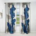 DESIGN ART Designart Gouache Sapphire on Gray VI Modern Blackout Curtain Single Panel 52 in. wide x 120 in. high - 1 Panel 120 Inches