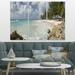 DESIGN ART Designart Barbados Island White Seashore Modern Seascape Canvas Artwork - 36x28 - 3 Panels