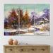 DESIGN ART Designart Little River In Rural Winter Landscape Country Canvas Wall Art Print 36 In. Wide X 28 In. High - 3 Panels