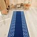 Custom Size Greek Key Design Black&Gold Black&Silver Blue Color Options Non-Slip Rubber Backing- 31 Inch Wide by Your Choice of Length-Hallway Stair Runner Carpet