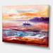 DESIGN ART Designart Little Boats Arriving The At Shore During Sunset II Lakehouse Canvas Wall Art Print 20 In. wide X 12 In. high