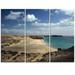 Design Art Bright Seashore with Blue Waters - 3 Piece Photographic Print on Wrapped Canvas Set
