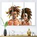 DESIGN ART Designart Portrait of African American Couple Modern Canvas Wall Art Print 36 in. wide x 28 in. high - 3 Panels