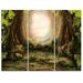 Design Art Romantic Green Forest View - 3 Piece Graphic Art on Wrapped Canvas Set