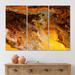 DESIGN ART Designart Yellow Black And Orange Abstract Marble Modern Canvas Wall Art Print 36 In. Wide X 28 In. High - 3 Panels