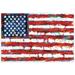 Empire Art Direct Dramatic Stars & Stripes American Flag Wall Art on Tempered Glass