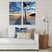 DESIGN ART Designart Wooden Pier and Palm Tree Seashore Canvas Wall Art Print 2 Piece Set 20 W x 40 H x 1 D x 2 Pieces