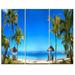 Design Art Mauritius Beach with Chairs - 3 Piece Graphic Art on Wrapped Canvas Set